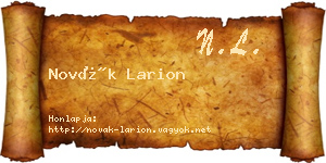 Novák Larion névjegykártya